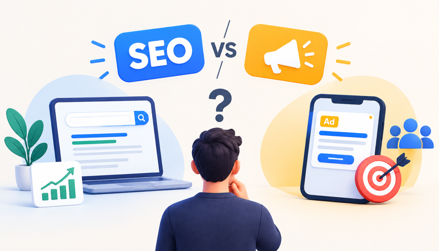 الفرق بين SEO والإعلانات الممولة: أيهما أنسب لمشروعك؟